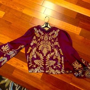 Gimmicks NWT burgundy with gold embroidery
